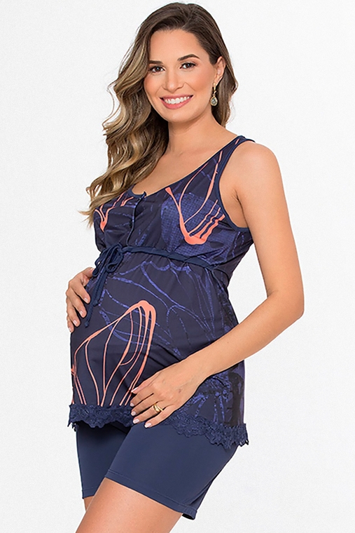 Pijama Gestante Short e Regata