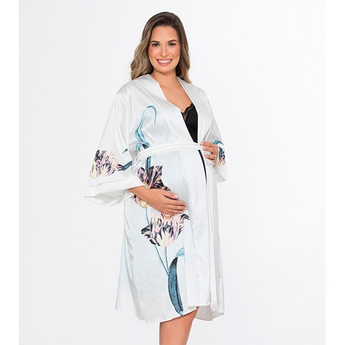 Robe Maternidade curto de cetim