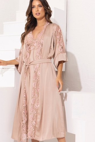 Robe midi com cetim premiun