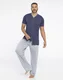 Pijama Masculino com botões em Malha Fria Premium