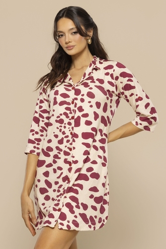 Camisola Feminina Aberta com Botão Viscose Premium Leve Conforto