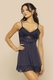 Camisola Curta de Alça com Renda Feminina Liganete Toque Gelado Leve Sensual