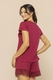 Pijama Feminino Manga Curta e Short Viscose Leve Respirável