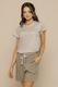 Pijama Feminino Manga Curta e Short Algodão Leve Respirável