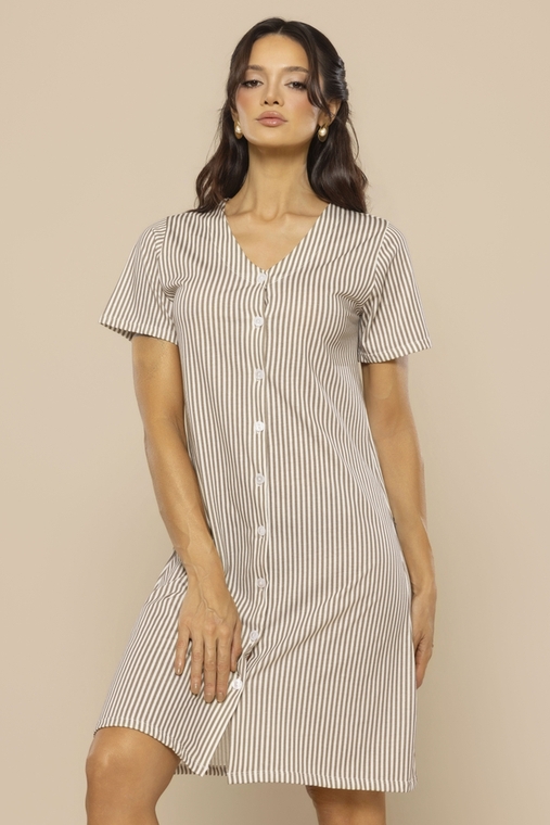 Camisão Feminino Algodão com Botões Conforto Leve Respirável