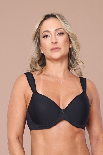 Sutiã Feminino Lycra com Bojo e Aro Básico Sustentação Alta Conforto Diário