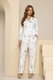 Pijama Americano de Calça, Manga Longa e Botões ART.RENDA