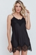 Camisola de cetim e renda chantilly