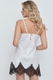 Camisola de cetim e renda chantilly