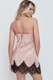 Camisola de cetim e renda chantilly