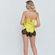 Baby doll de cetim com renda