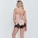 Baby doll de cetim com renda