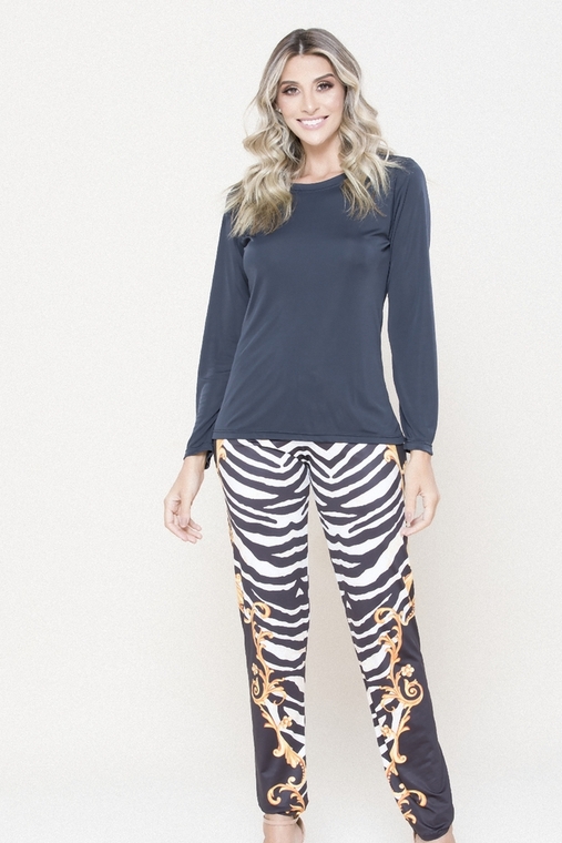 Pijama calça e manga longa