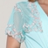 Robe gestante curto com manga de renda