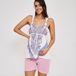 Pijama maternidade curto estampado