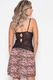 Camisola estampada animal print e renda
