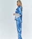 Pijama americano longo de cetim e renda