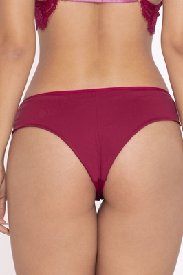 Calcinha tanga microfibra e renda