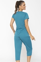 Pijama Feminino Corsário e manga curta em Liganete