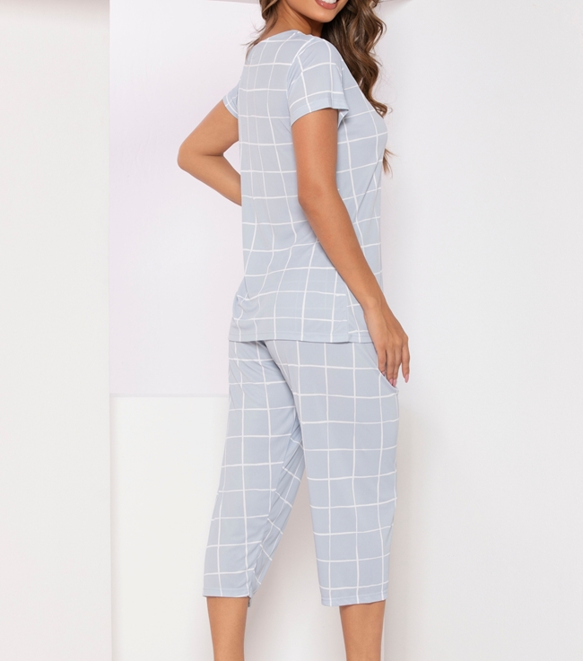 Pijama capri em malha liganete
