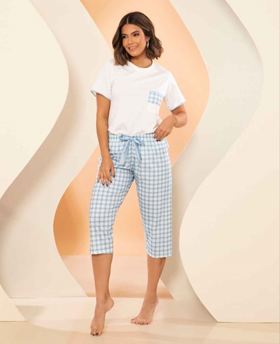 Pijama Corsário Estampado de Algodão
